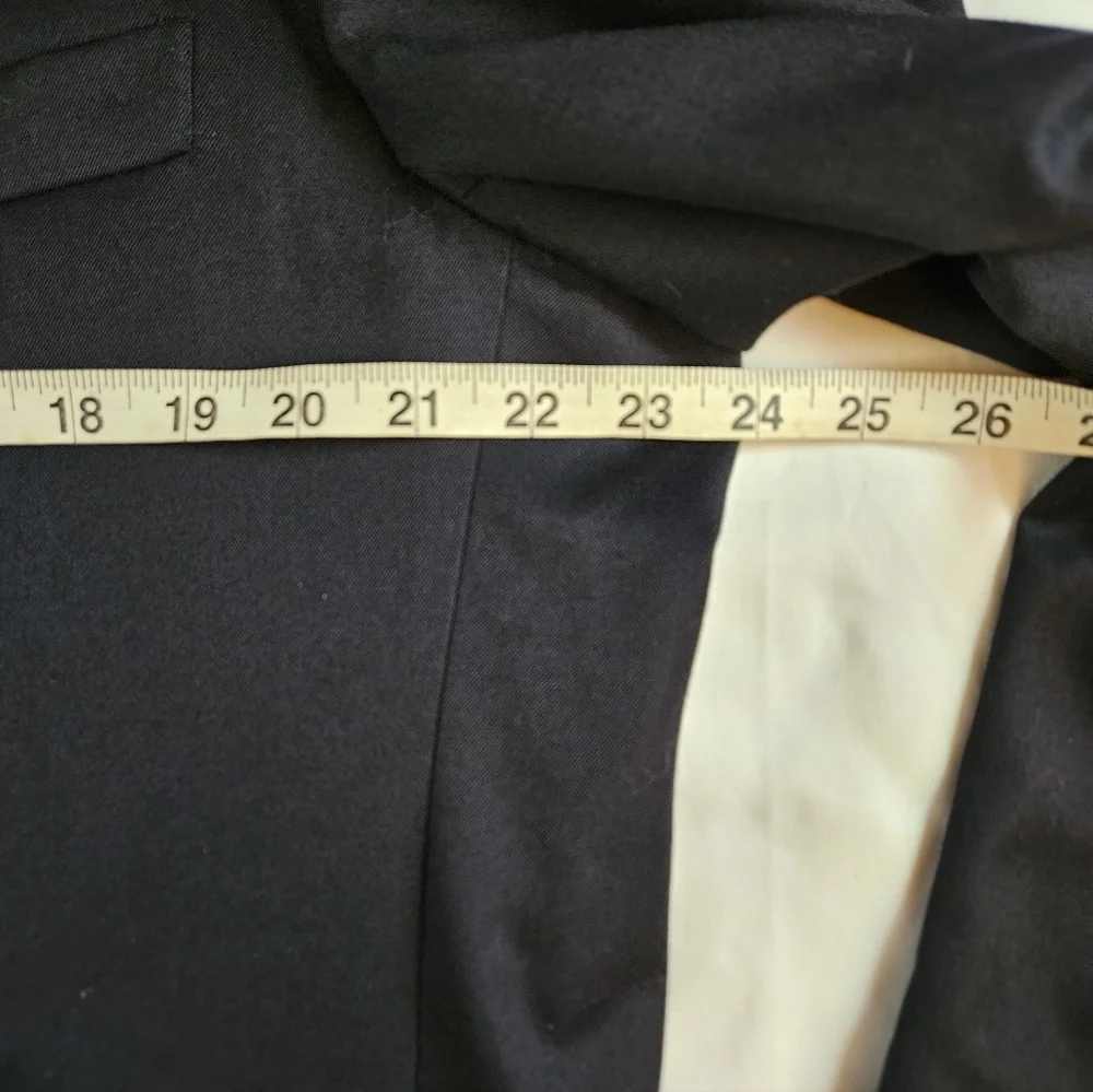Vito Rufolo Mens Black Double Breasted Wool Blazer Jacket Size 44 Made In Italy